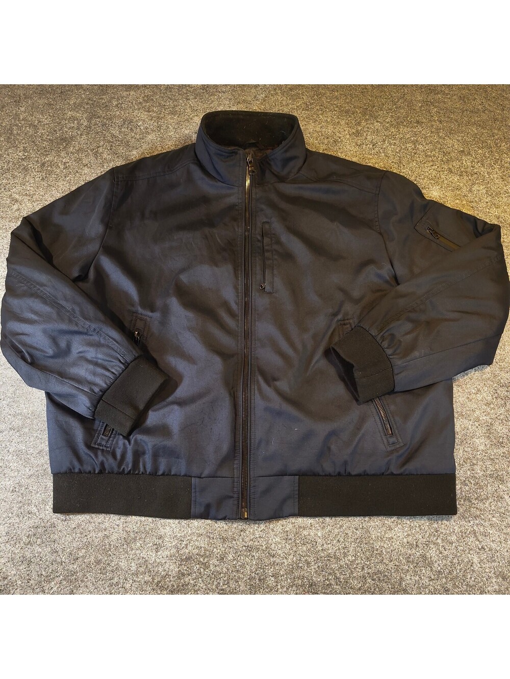 Calvin Klein Men Full Zip Bomber Jacket Navy Utility Flight Coat Size XXL